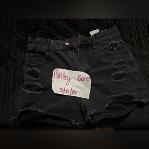 Black Distressed Women Shorts PACSUN SIZE 26